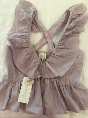 Cleobella Halter Top with Back Smocking. Strap on back loose. Needs minor repair